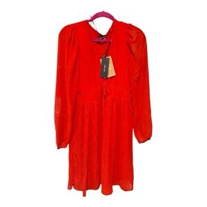 Vero Moda Cherry Red Pleated Midi Dress NWT – Size Medium